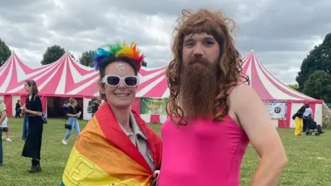 Woman and man at Doncaster Pride 2024