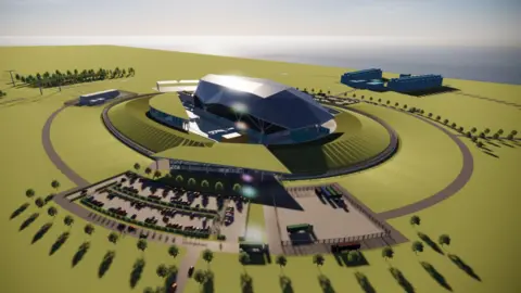 Rolls-Royce A 3D image of the plans showing the first-of-its-kind nuclear power station set to be created at Wylfa, Anglesey.