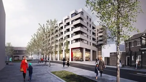 A CGI of the new proposed new arts centre