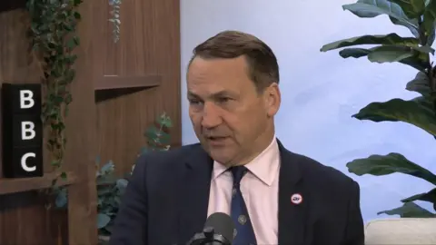 Radek Sikorski in the BBC studio