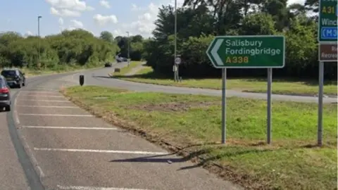 Google The A338 Salisbury Road, near Ringwood on the edge of the New Forest.