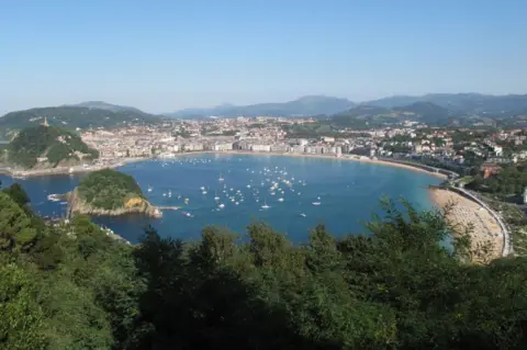 Getty Images A hilltop view of San Sebastain bay.