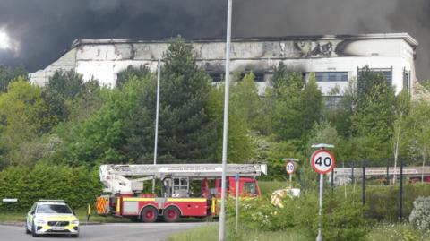 Fire damaged Cannock warehouse
