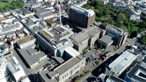 BBC Drone shots of Jersey's hospital