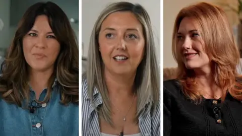 A 3-way split of the 3 Southport mums taken from a BBC video