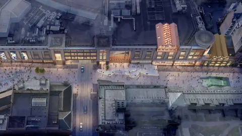 Landsec Aerial view of the Buchanan Galleries shopping centre proposal by owners Landsec