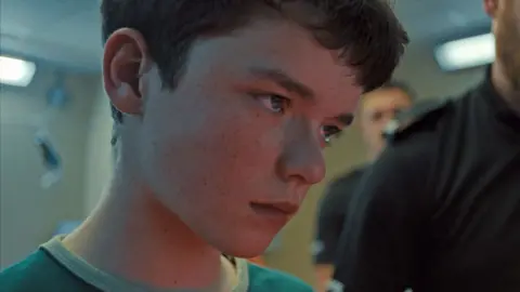 Netflix Owen Cooper as Jamie in a scene from Adolescence