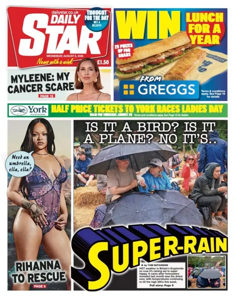 "Super-rain" reads the headline on the front page of the Daily Star.