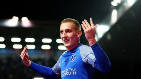 Ronan Curtis celebrating while playing for Portsmouth