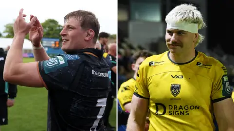 Jac Morgan (left) and Aaron Wainwright say farewells after last home games for regions