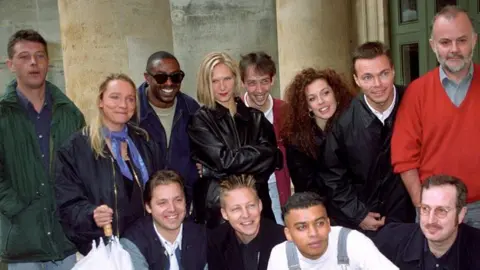PA Kershaw (top left) pictured alongside his fellow Radio 1 DJs in 1993