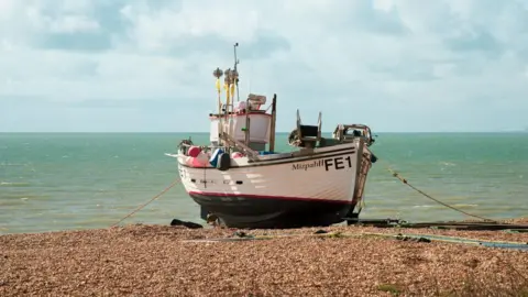 Aimee Dutto Boat on Hythe beach 