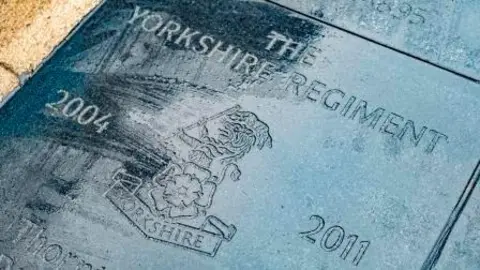 Barnsley Council The stones showing the Yorkshire Regiment