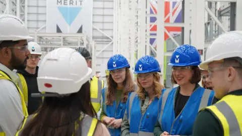 Labour Shadow Chancellor Rachel Reeves on a visit to the Merit factory in Cramlington