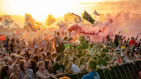 PA Media Image of the crowd at Glastonbury Festival 2023