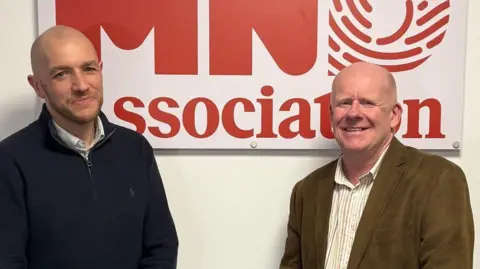 BBC Vito Priore, the treasurer and a Director of GMN with Dr Brian Dickie MBE who is the chief scientist of the MNDA.