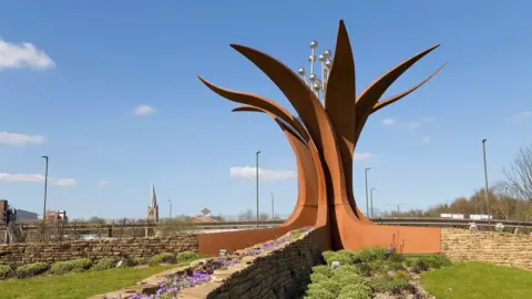 Chesterfield Borough Council Copper tree installation in Chesterfield 