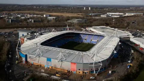 An aerial view of Select Car Leasing Stadium ahead of the Sky Bet League One match between Reading and Leyton Orient at Select Car Leasing Stadium on January 27, 2024 in Reading.