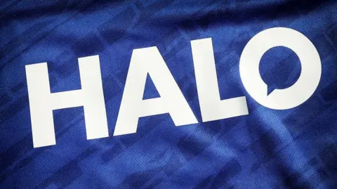 The Halo logo on the Ipswich Town shirt 