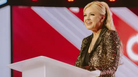 Erika Kirk onstage at Turning Point USA's annual America Fest conference