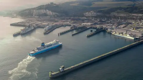 Getty Images Aerial Photograph of the Port Of Dover on the Kent coastline.