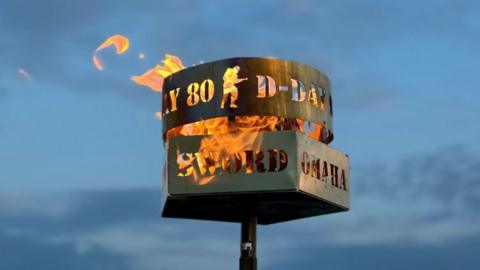 D-Day beacon lit up