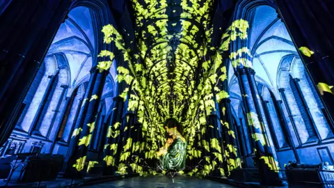 Luxmuralis Floor to ceiling projections during a light show