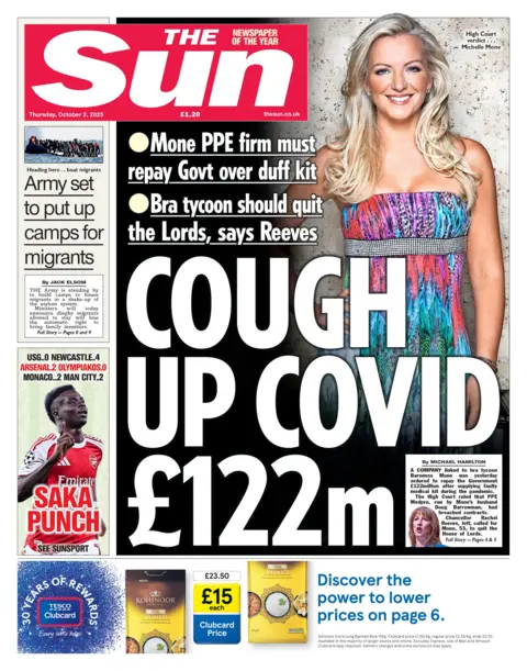  "Cough up COVID £122m".