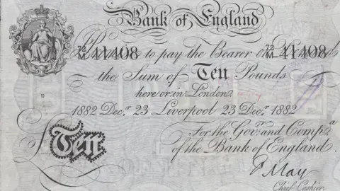 Noonans £10 banknote, signed by Frank May