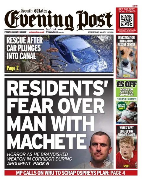 South Wales Evening Post South Wales Evening Post front page