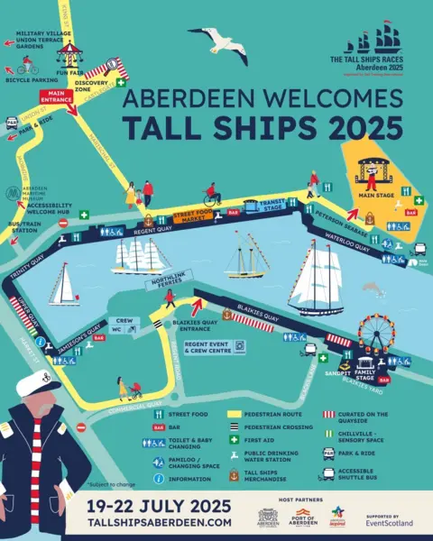 Aberdeen Tall Ships map of events.