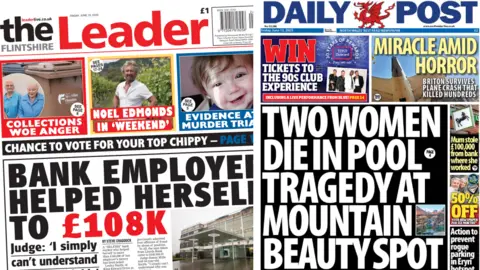 Front page of The Flintshire Leader and the Daily Post