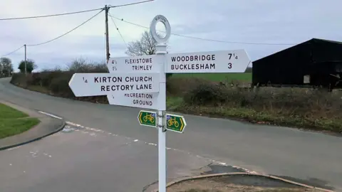 Matt Marvell/BBC Kirton village roadsign