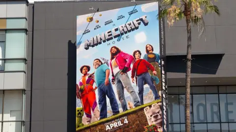 Getty Images HOLLYWOOD, CA - APRIL 04: General view of the 'Minecraft' skyscraper billboard campaign at Hollywood & Highland on April 04, 2025 in Hollywood, California. (Photo by AaronP/Bauer-Griffin/GC Images)

