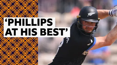 Glenn Phillips bats against Canada in the T20 Cricket World Cup