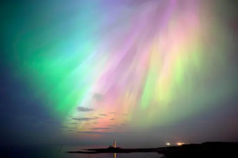 PA Northern Lights over Whitley Bay, Tyne and Wear