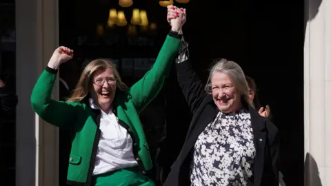 PA Media For Women Scotland celebrate after winning the Supreme Court case.