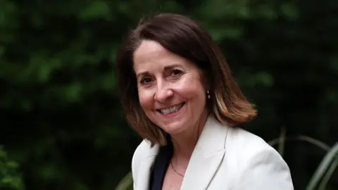 British Secretary of State for Work and Pensions Liz Kendall arrives for a cabinet meeting at Downing Street in London, Britain, 11 June 2025.