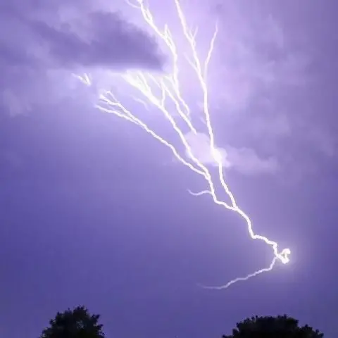 Trish/Weather Watchers Fork lightning in a purple sky