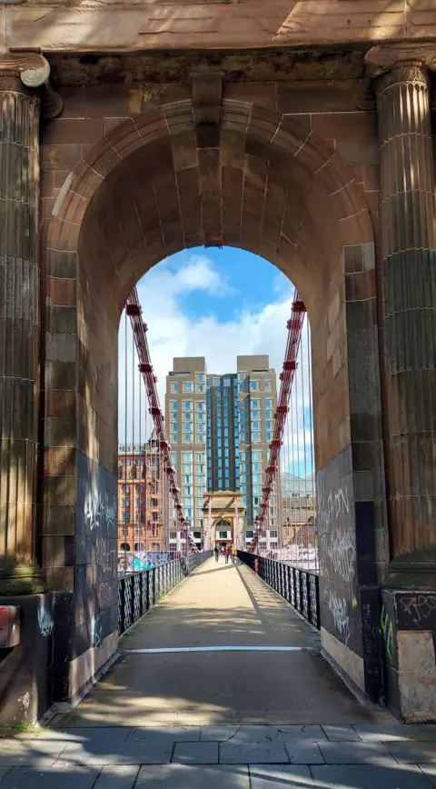 David Michael Portland Suspension Bridge in glasgow