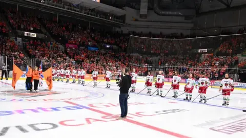 Dean Woolley Fans applauded and chanted Johnson's name during the Sheffield Steelers game against the Cardiff Devils