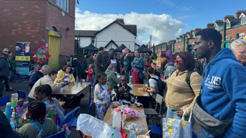 Crowd at diversity event in primary school east Belfast