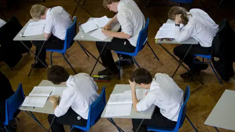 Pupils sitting a GCSE exam