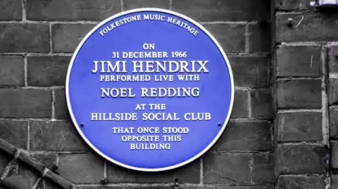 Joe Ranger Jimi Hendrix blue plaque in Folkestone