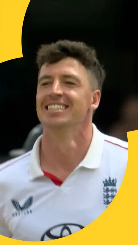 Matt Fisher celebrates a wicket at England's Test match against New Zealand