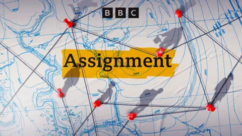 BBC Brand image for Assignment shows the word Assignment written on top of a map.