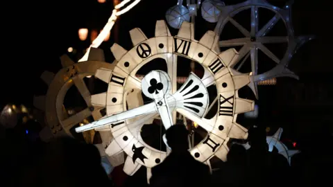 Eddie Mitchell A lantern at the Burning the Clocks parade 2023