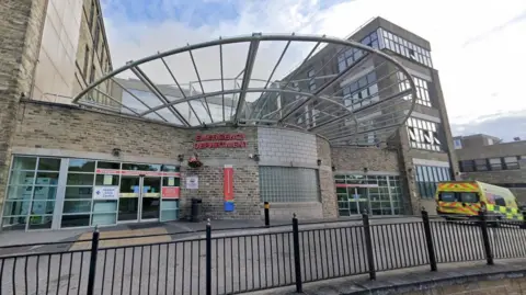 Google A&E entrance at Bradford Royal Infirmary