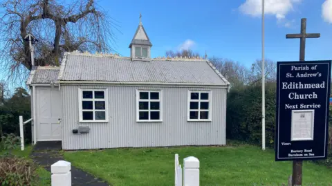 The outside of Edithmead church near Burnham-on-Sea