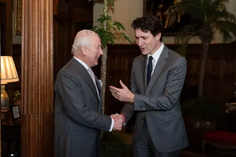 PA Media King Charles met Canadian PM Justin Trudeau at Sandringham